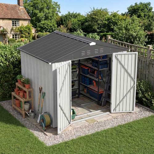 patiowell 8x6 ft outdoor storage shed with floor, package contents