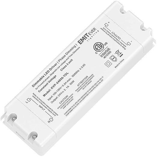 EMITEVER 50W Triac Dimmable Driver, Power Supply, AC 120V to DC 24V Transformer by EMITEVER