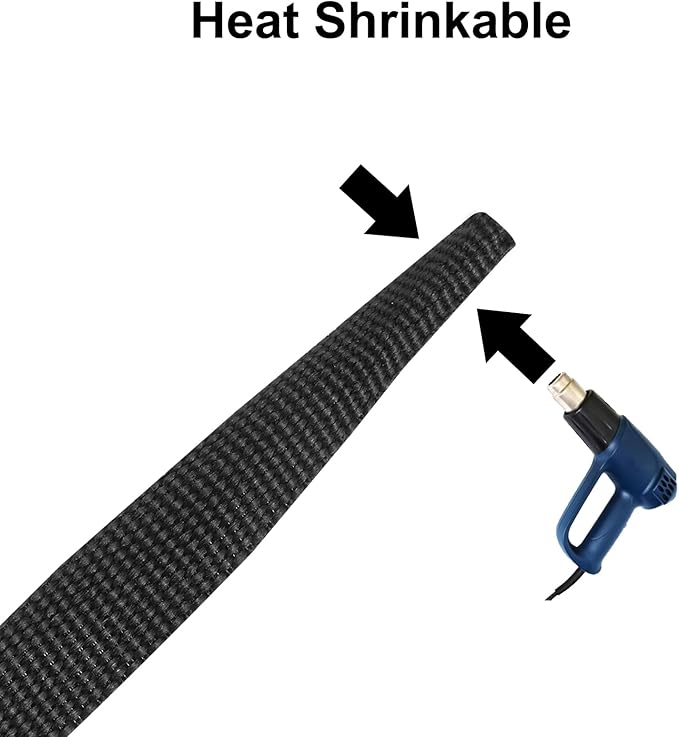 MECCANIXITY Braided Cable Sleeves Heat Shrinkable Fabric Sleeving, 5/16" 33ft - Image 3