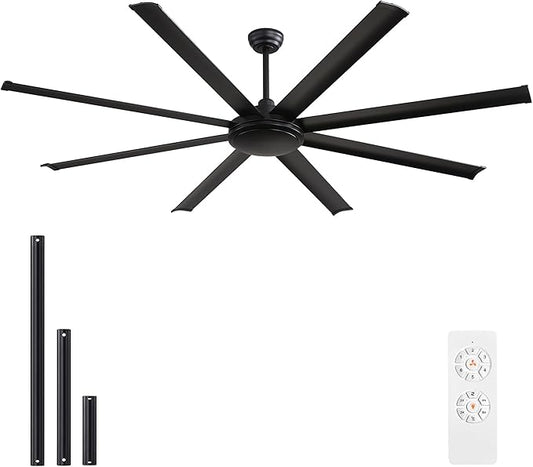 WINGBO 80 Inch Industrial Ceiling Fan without Light, 8 Aluminum Blades Ceiling by HomePage