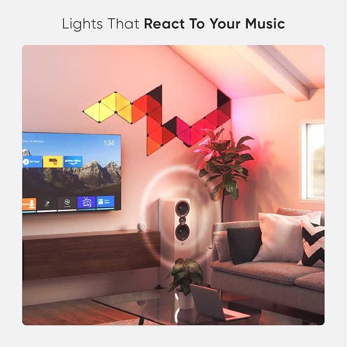 Nanoleaf Shapes Black Triangle LED Wall Lights, Smart RGBW Gaming Lights - Image 4