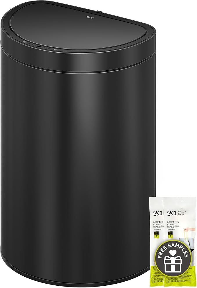 EKO Mirage Semi-Round 47L / 12.4 Gal Motion Sensor Trash Can, Automatic Kitchen by EKO