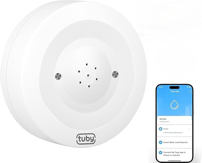 TUBY WiFi Water Leak Detector – No Hub Required, Easy Installation Smart Sensor by tuby