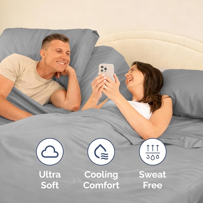 Split Head King Sheet Set – 4 Piece Flex Split Top King Sheets - Image 6