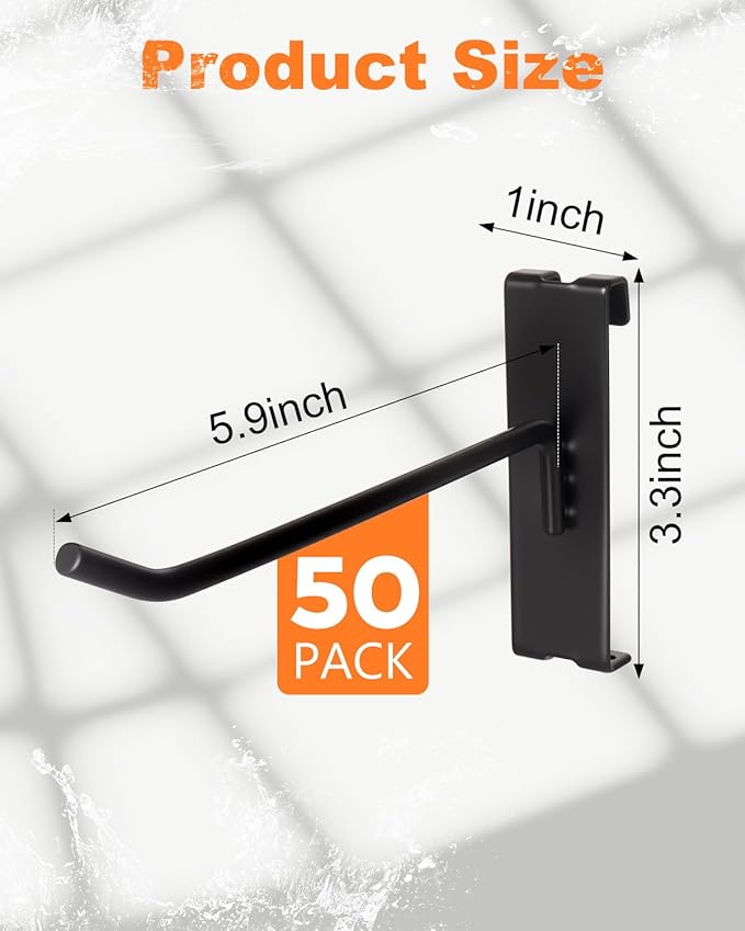 Alffun 50 Pack Gridwall Hooks, 6 Inch Metal Display Hanging Hooks, Heavy Duty - Image 3