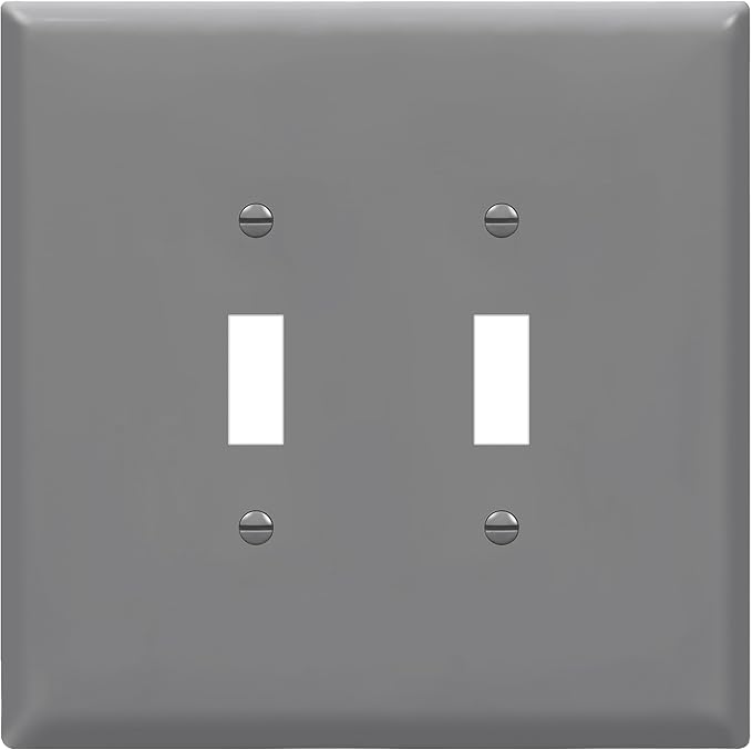 ENERLITES Jumbo Double Toggle Switch Cover, Two Gang Light Switch Wall Plate by Enerlites