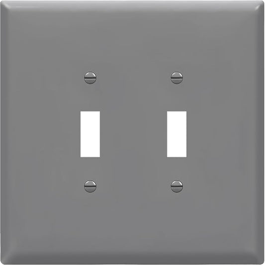ENERLITES Jumbo Double Toggle Switch Cover, Two Gang Light Switch Wall Plate by Enerlites