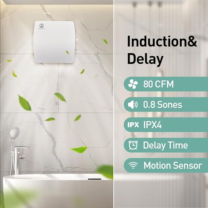 Hehou Bathroom Exhaust Automatic Fan - Image 2