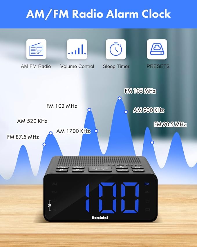 Homicial Digital Alarm Clock Radio - Image 3