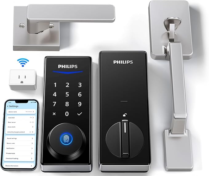 Philips Wi-Fi Smart Lock with Handle, Keyless Entry Keypad Door Lock with Handle by Philips