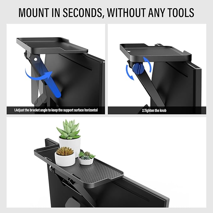 CABTE 2 Pcs TV Top Shelf- Adjustable Monitor Screen Shelf, TV Top Storage - Image 6