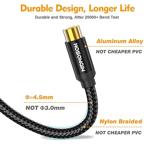 HOSONGIN 1ft RCA Splitter 1 Female to 2 Male Y Adapter 2 Pack, Short RCA Audio - Image 4