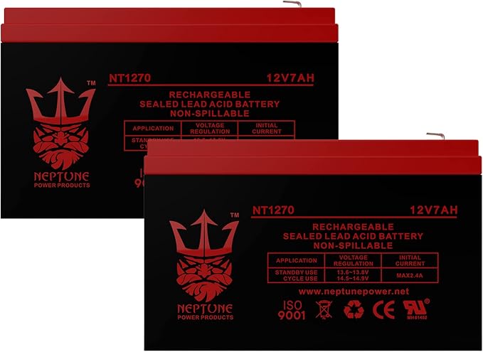 Neptune Power Products Brand NT1270 12V 7Ah Rechargeable Sealed Lead Acid by Neptune+Power+Products