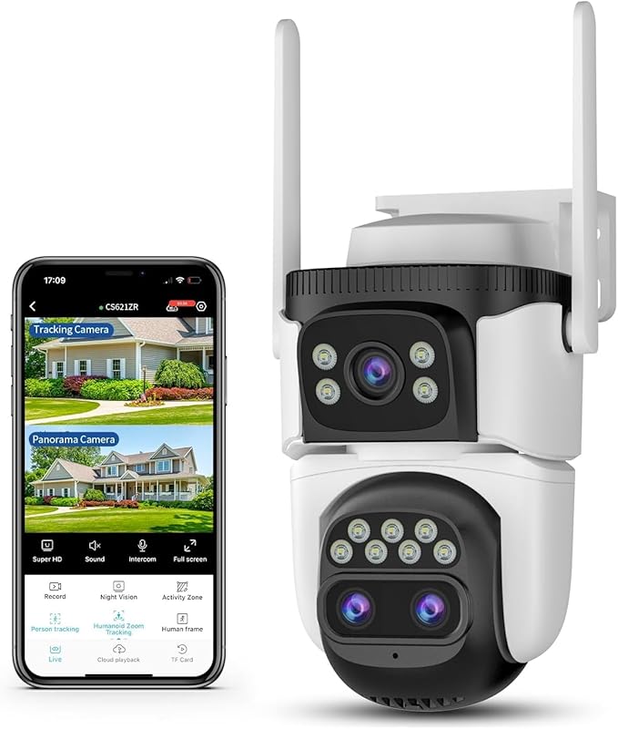VSTARCAM Three-Lens Security Camera, 2K Outdoor Camera, Human Detection by VSTARCAM