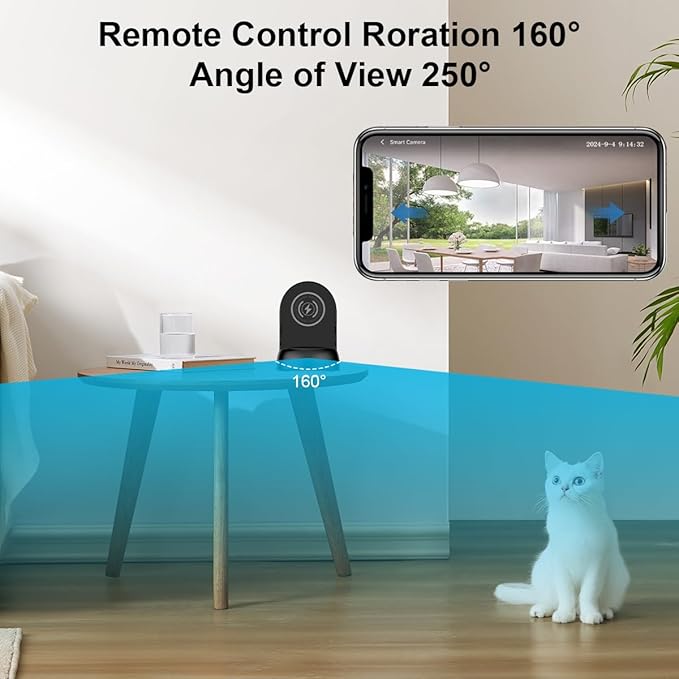 Alkaenum FHD 1080p Dome Camera WiFi Wireless Phone Charger, Indoor Security - Image 3