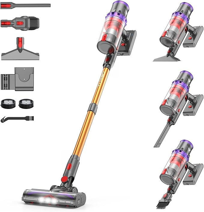 Coovy SU7 Cordless Vacuum Cleaner 580W 50Kpa 80 Minutes Runtime Stick Vacuum by Coovy
