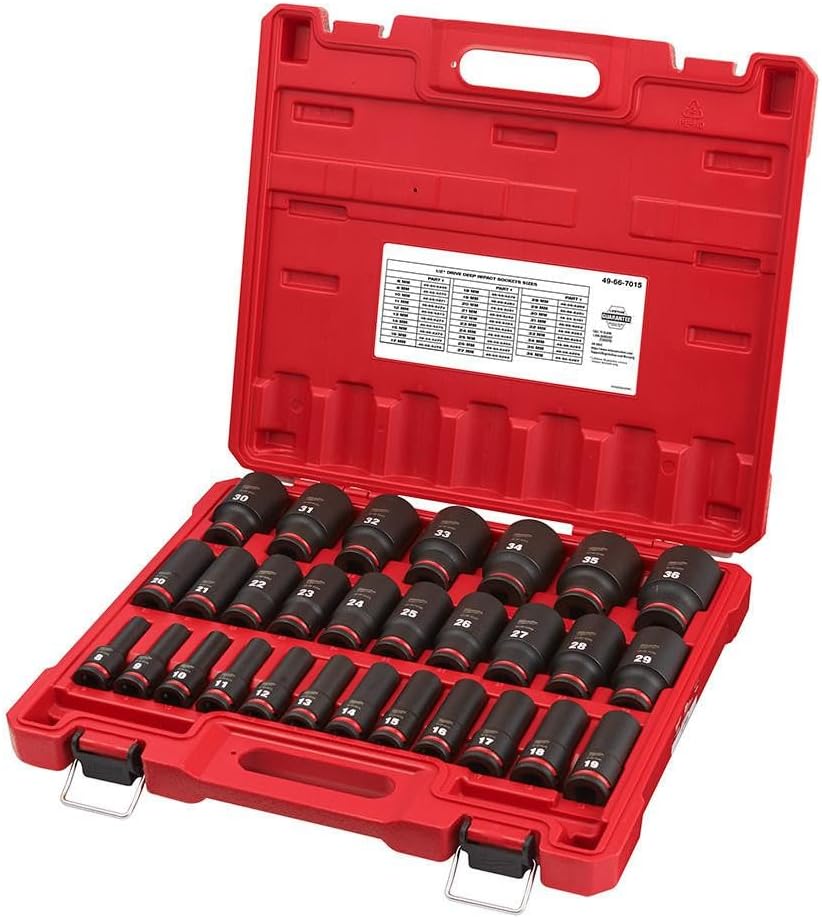 29 PC SHOCKWAVE Impact Duty™ 1/2" Drive Metric Deep 6 Point Socket Set 49-66-7015