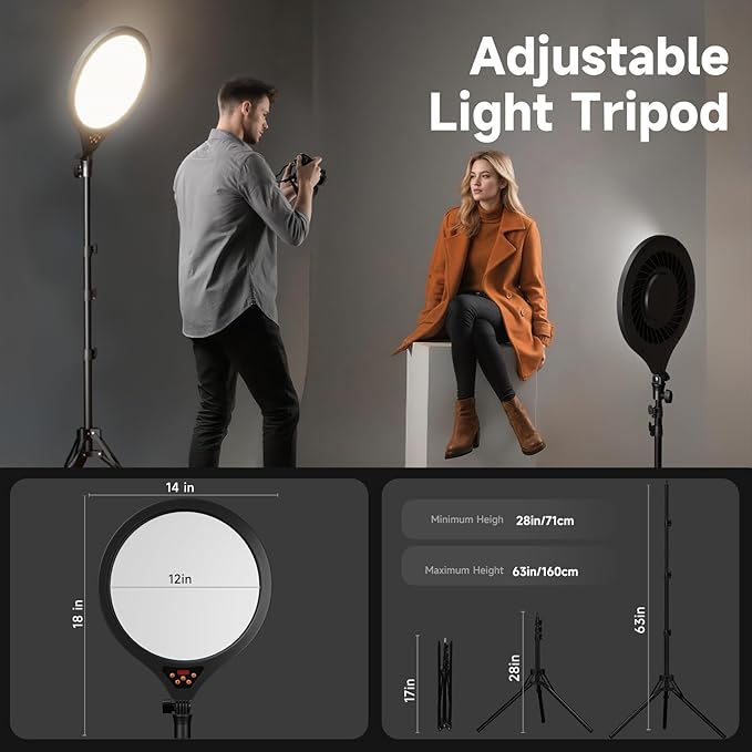 Ring Light Tripod for iPhone, Professional LED Ringlight for Video Recording - Image 5