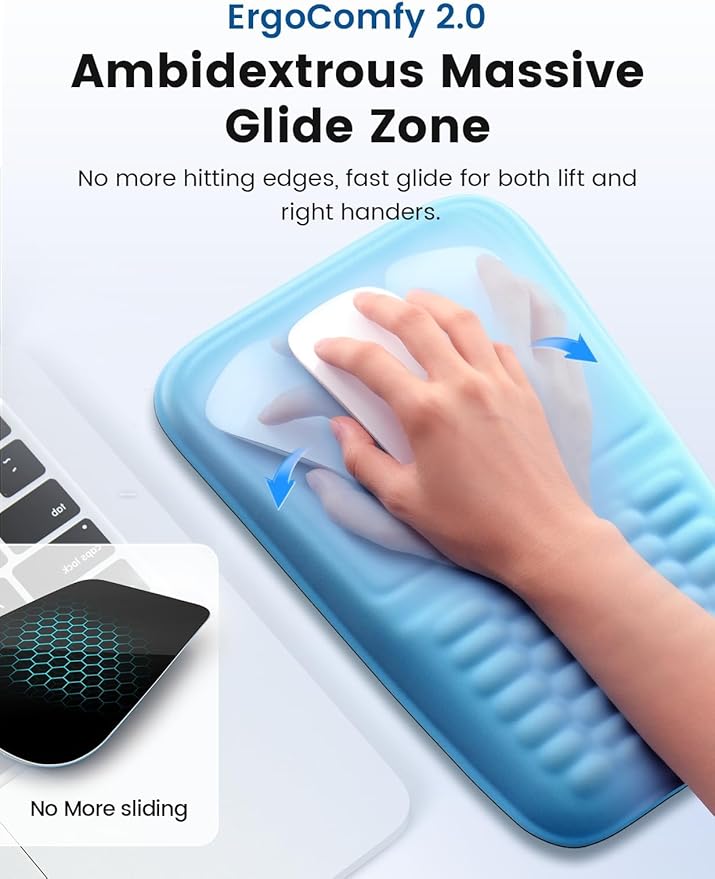 Vaydeer Wrist Rest for Computer Keyboard & Mouse Pad Set – Gray, Ergonomic - Image 5
