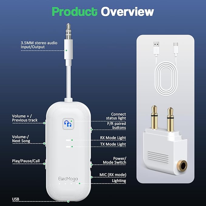 2025 Upgraded Airplane Bluetooth 5.4 Transmitter - Image 5