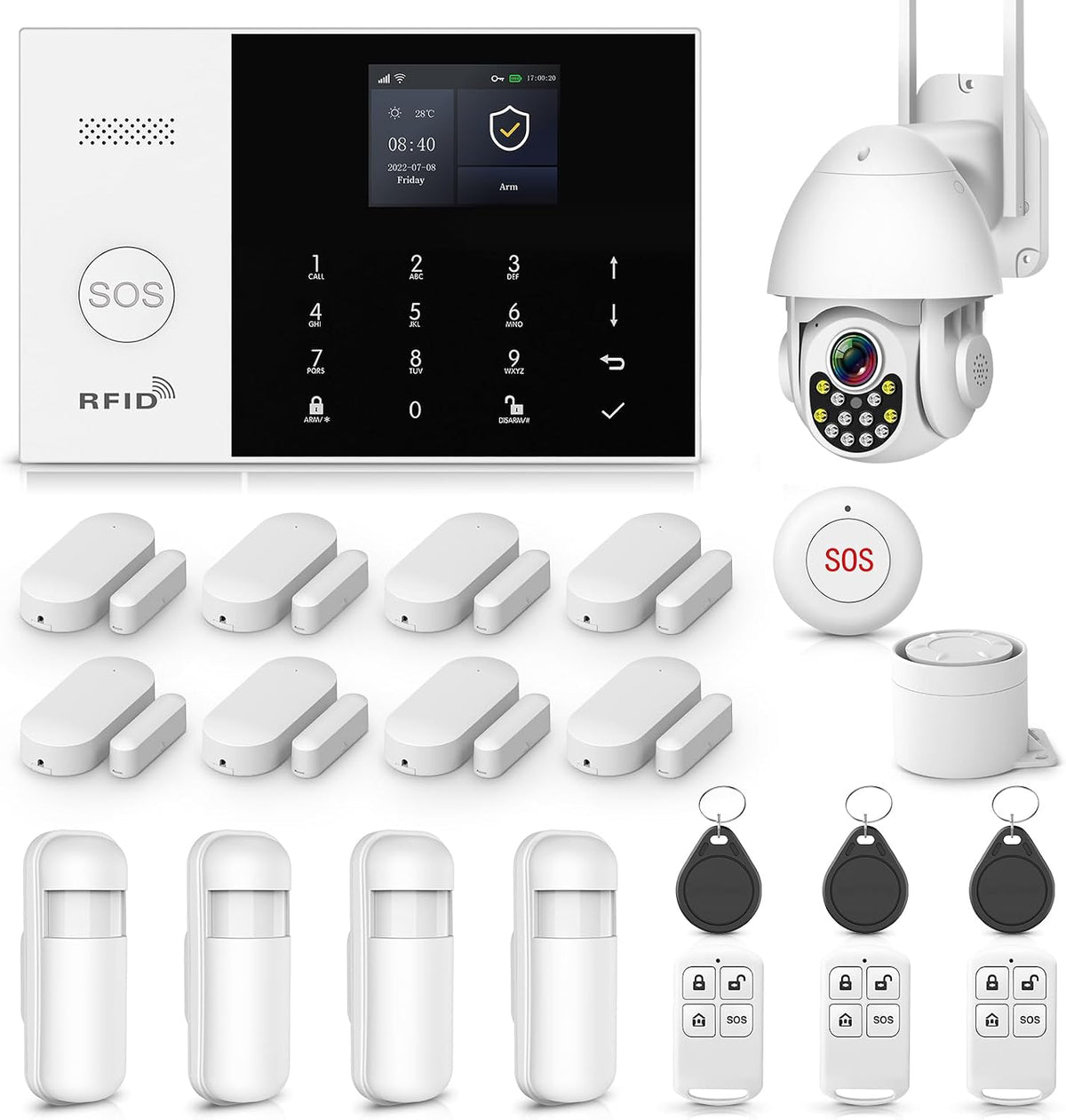 PGST Home Alarm System with T21W HD 5MP Security Camera, Wireless Home Security