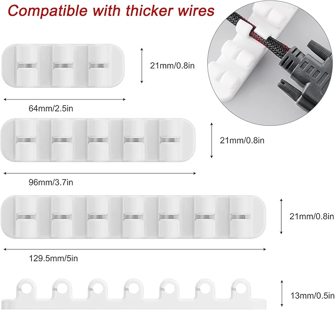 SOULWIT Upgraded Cable Holder, Cable Management Cord Organizer Clips Silicone - Image 3