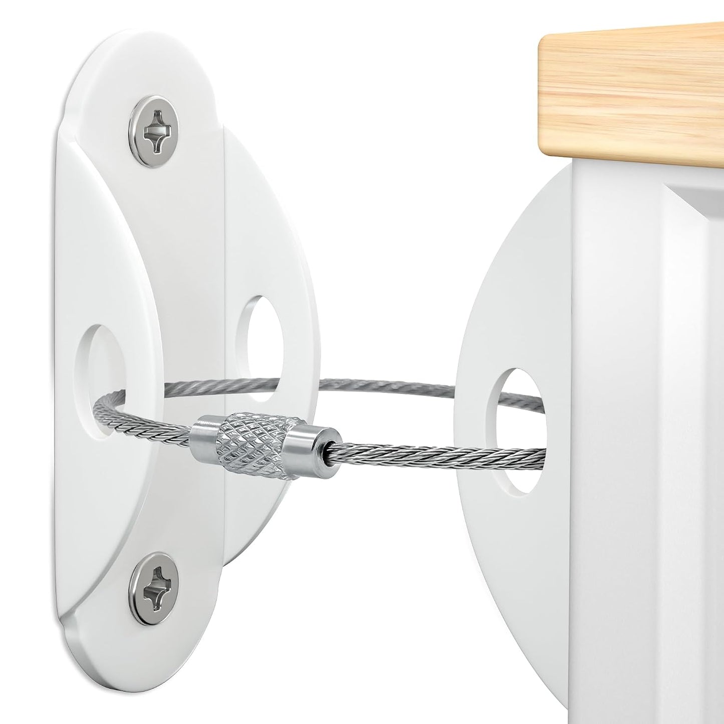 Booda Brand Furniture Anchors (10 Pack) for Baby Proofing, Furniture Straps Anti Tip Furniture Anchor Securing 400 lbs/Keep Baby Pet Safety from Falling Furniture, Metal White Earthquake Straps
