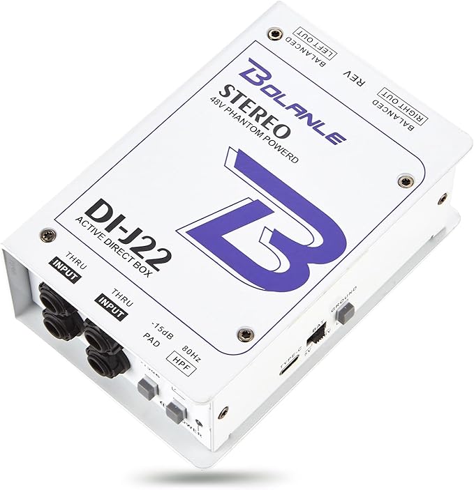 Bolanle J22 Professional Stereo DI Box/Splitter XLR 1/4 inch, Dual Channel by Bolanle