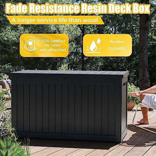 drato 280 gallon deck box, outdoor large waterproof, close-up detail