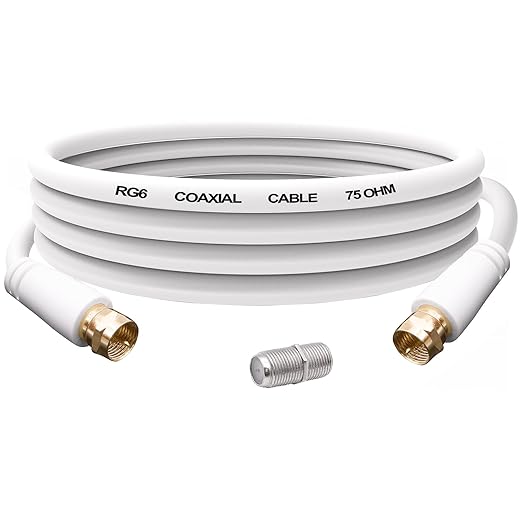 YARCHONN RG6 Coaxial Cable F Type Male to Male TV Aerial RG6 Coax Patch Adapter by YARCHONN