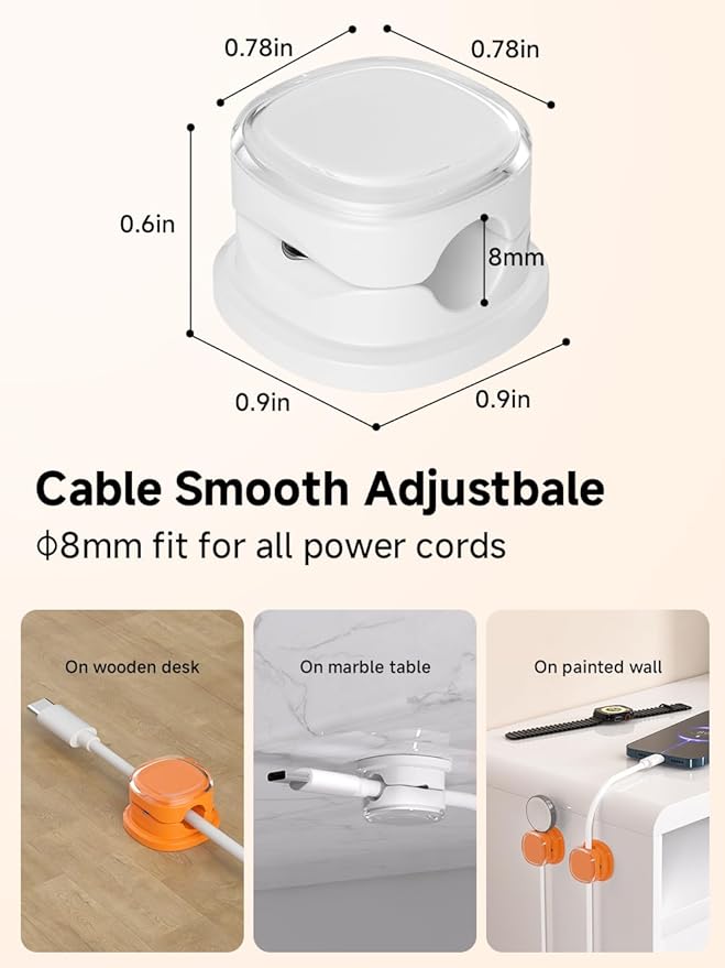 Magnetic Cable Clips, Adjustable Cord Holder Management, Adhesive Wire Keeper - Image 3