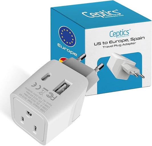 Ceptics European Travel Plug Adapter by Ceptics
