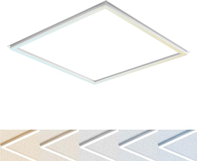 LUXRITE 2x2 FT Edge-Lit Frame LED Panel Lights, 5CCT Selectable 3000K-6500K by LUXRITE