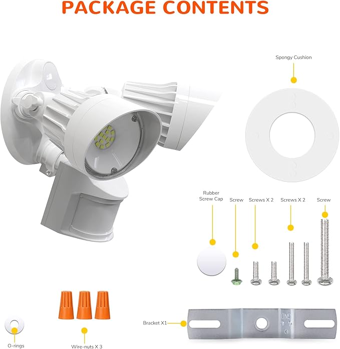 JJC LED Security Lights, Motion Sensor Flood Light Outdoor Fixture, 3000LM 27.5W - Image 6