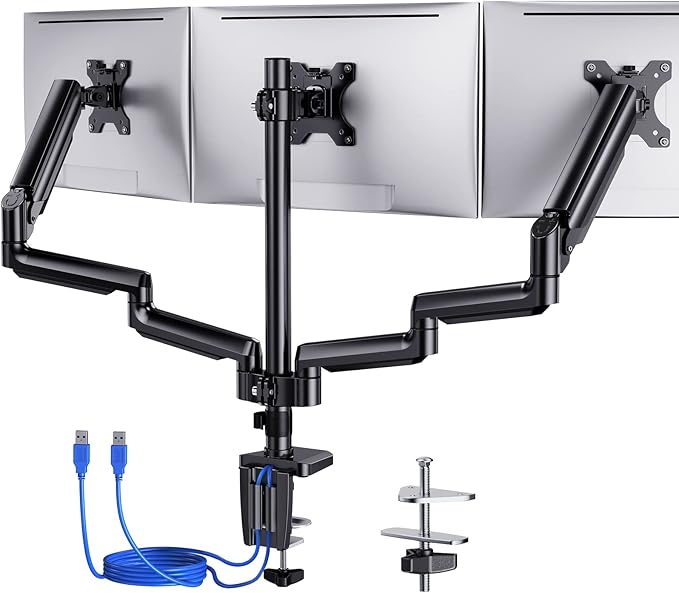 ErGear Triple Monitor Mount for 13-27 inch Screens, Triple Monitor Arms by ErGear