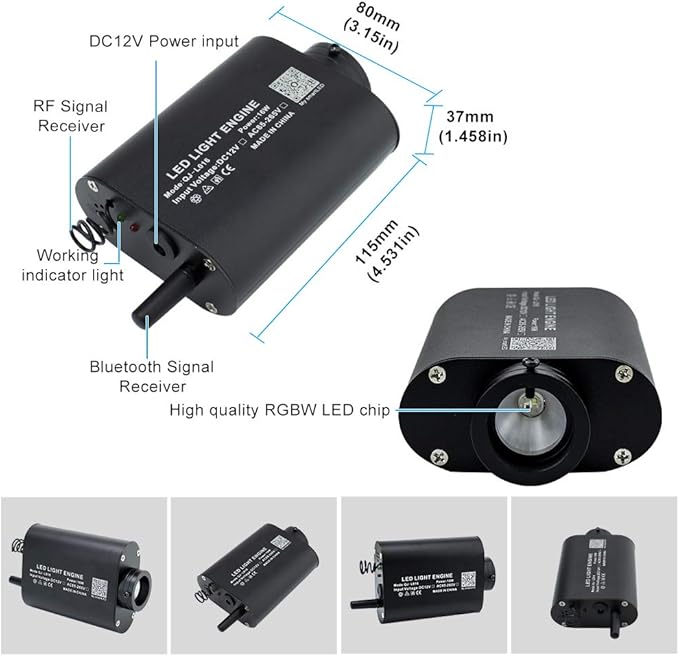 AZIMOM 16W Car Use Sound Activated Fiber Optic Light Box Engine Music Sensor - Image 4