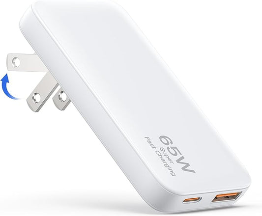 65W Ultra-Thin Foldable Charging Plug USB-C, Portable Mobile Phone and Laptop by CSODINCE