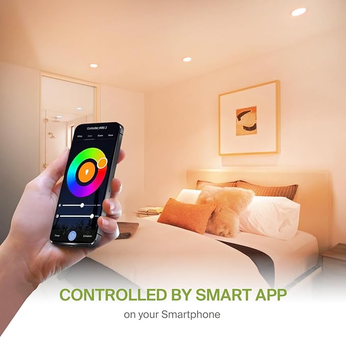 ASD 6 Pack LED Smart Recessed Lighting 6 Inch 15W, RGBW Color Changing Lights - Image 5