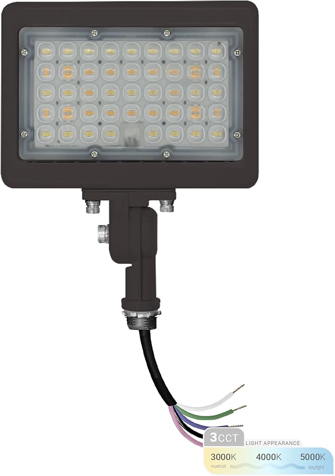 NUWATT 30W LED Flood Light, 3CCT 3000K/4000K/5000K Selectable, IP65 Waterproof by NUWATTLighting