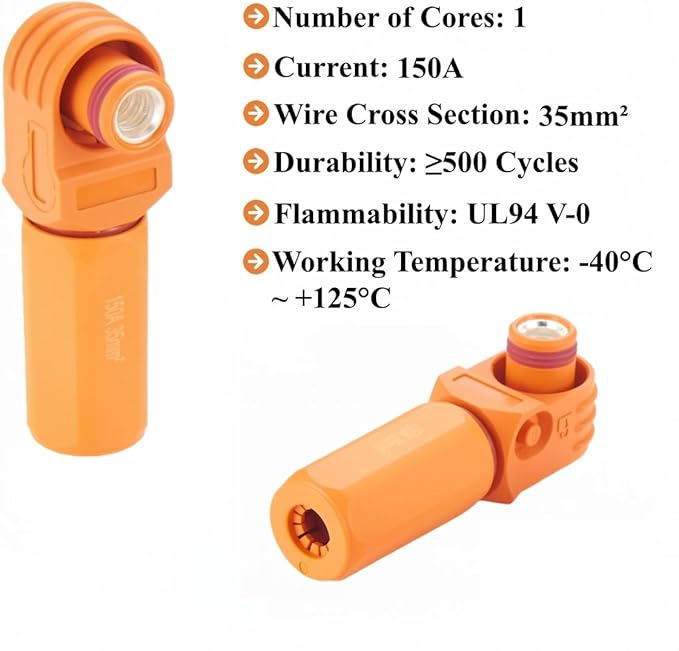 1 Set Battery Energy Storage Connector 150A 35mm² High Current HV Connectors - Image 3