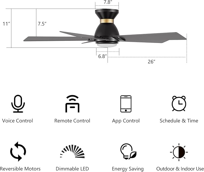 SMAAIR 52 Inch Smart Ceiling Fan - Image 8