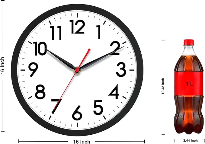 AKCISOT 16 Inch Wall Clock Large Silent Non-Ticking Wall Clocks Battery Operated - Image 4