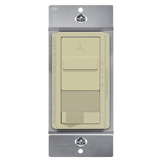 TOPGREENER Kalide Light Switch and 3-Speed Ceiling Fan Control Combo, in Wall by TOPGREENER