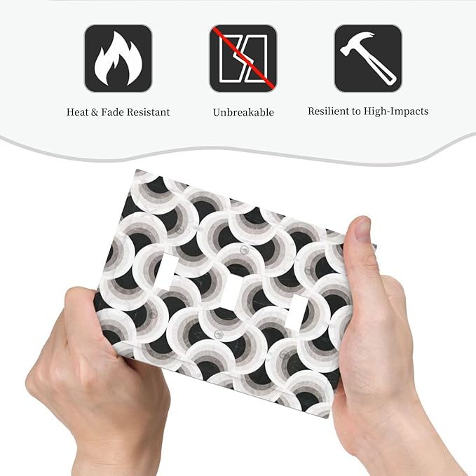 Bvtewkhz Black/White Art Marble 3 Gang Triple Toggle Decorative Light Switch - Image 5