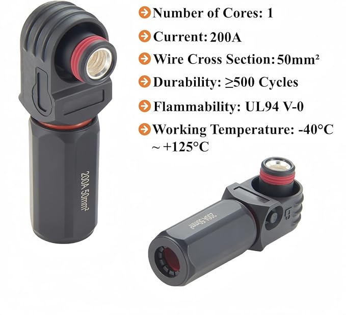 1 Set Battery Energy Storage Connector 200A 50mm² High Current HV Connectors - Image 3