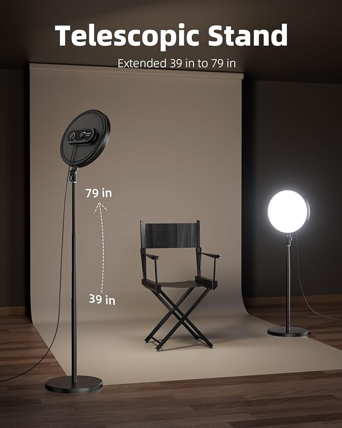 Weilisi Large Ring Light with 79" Stand, 6500K Professional Full-Screen Big - Image 3