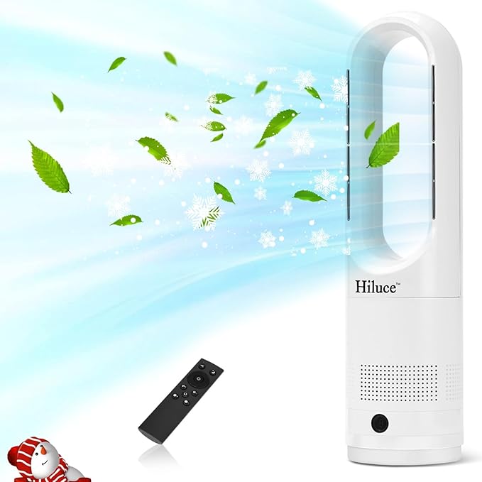 Hiluce Bladeless Fan for Bedroom, Tower Cooling Fan, 20dB Quiet, Standing Fans by Hiluce
