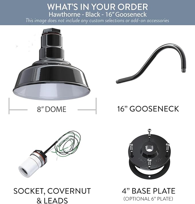 Steel Lighting Co. Hawthorne Barn Light | Outdoor Wall Mounted | 8 inch Dome | - Image 6