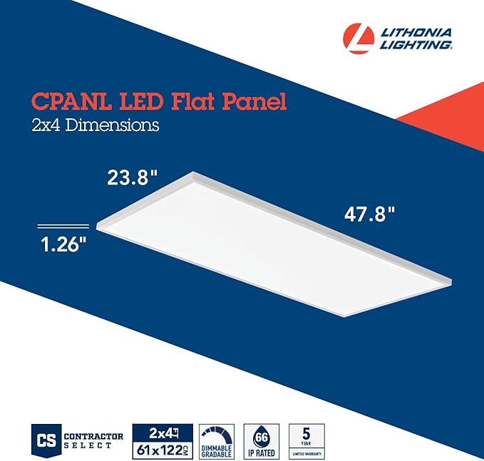 Lithonia Lighting CPANL 2x4 LED Flat Panel Light, 2 Ft. x 4 Ft. LED Light Panel - Image 5