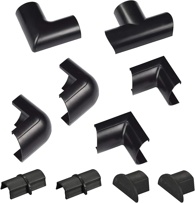 D-Line Medium Cable Raceway Accessory Pack, Join 1.18in x 0.59in Cord Cover by D-LineUSAinc